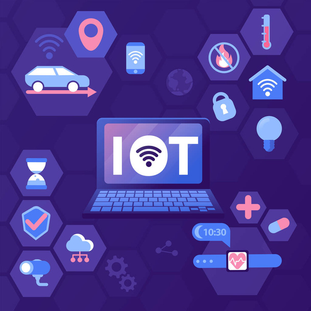 Vector illustration of the Internet of things IoT  - Vector, Image