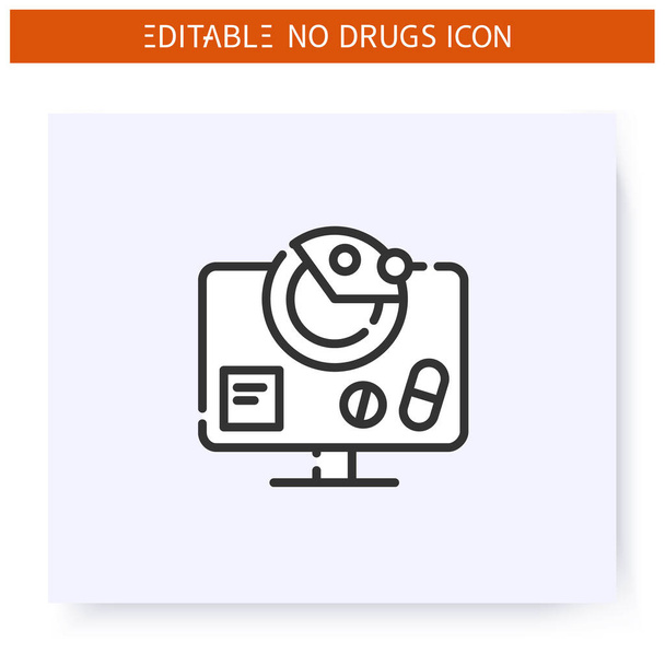 Icono de línea de control de drogas. Ilustración editable - Vector, Imagen