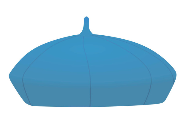 Blauwe baret hoed. vectorillustratie - Vector, afbeelding