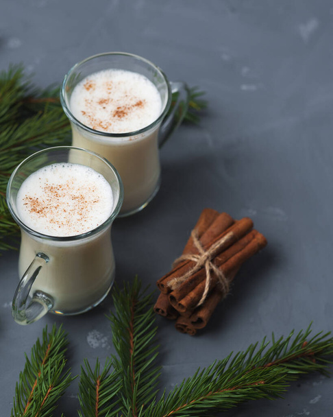 Winter and Christmas hot drink eggnog - Photo, Image