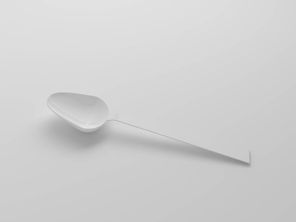 3D spoon on a white background, for soup and liquid food. - Fotó, kép