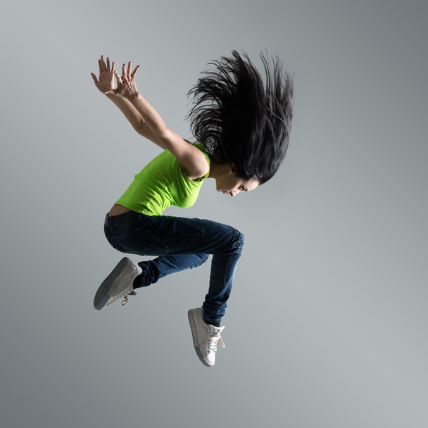 beautiful caucasian woman dancer jumping - Fotografie, Obrázek