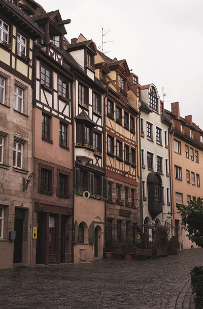 Nuremberg, Germany-March 17, 2020, half-timbered buildings in the historic city center in Nuremberg - Foto, imagen