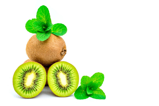 fresh kiwi fruits on white background - Photo, Image