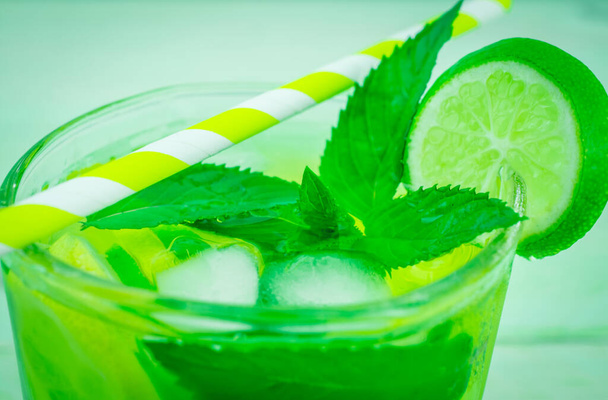 fresh lemon and lime with fresh mint  drink - Photo, Image