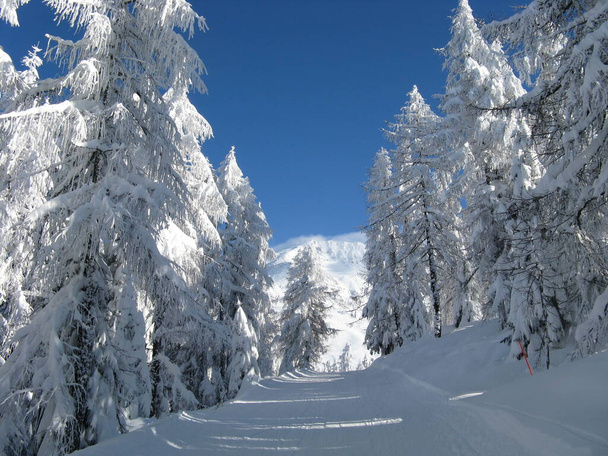 paysage de montagne après de fortes chutes de neige - Photo, image