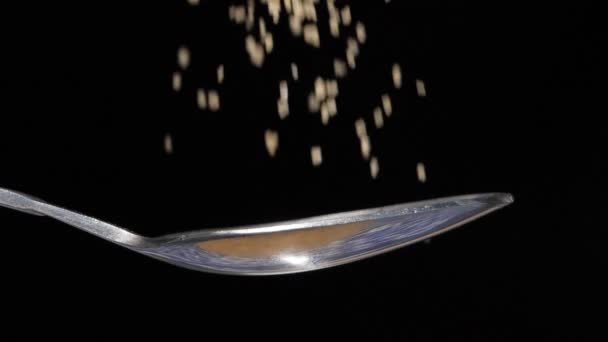 Bruine rietsuiker gedropt op Spoon - Video