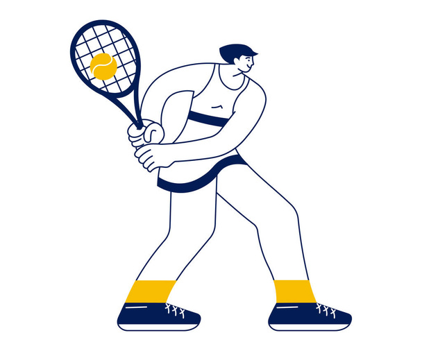 Теннисистка подает мяч  - Вектор,изображение