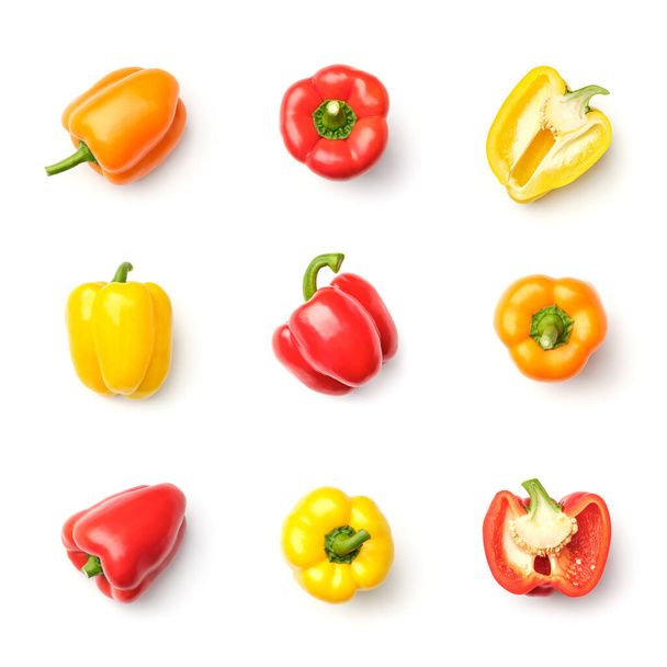 Collection of peppers isolated on white background - Photo, Image