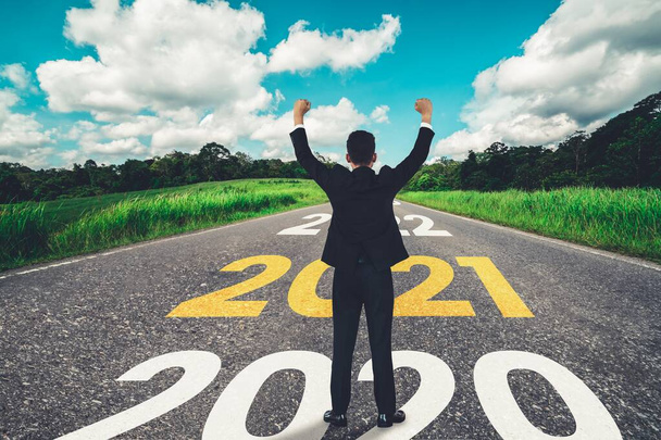 Le voyage du Nouvel An 2021 et le concept de vision d'avenir - Photo, image