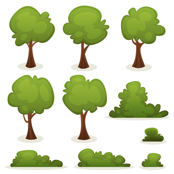 Деревья, деревья и набор Буша
 - Вектор,изображение