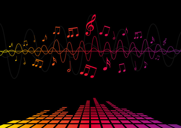 PrintAudio Waves and Music Notes - Vector, Image