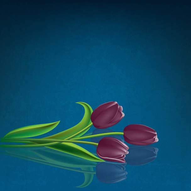 абстрактный гранж фон с тюльпанами
 - Вектор,изображение
