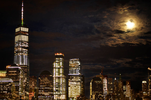 beautiful city skyline at night. USA - Zdjęcie, obraz