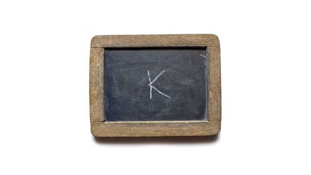 Ardósia de madeira com letra inglesa K - Foto, Imagem
