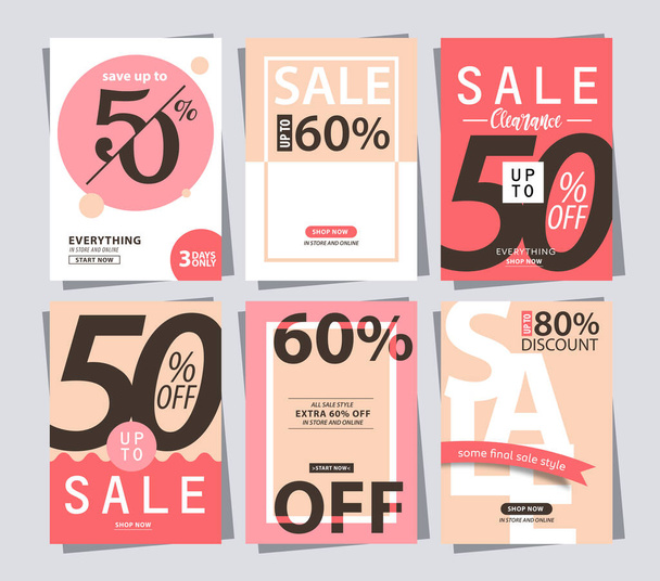 set of Sale Banner plantilla de etiqueta de póster para shopping.ads plantilla web - Vector, Imagen