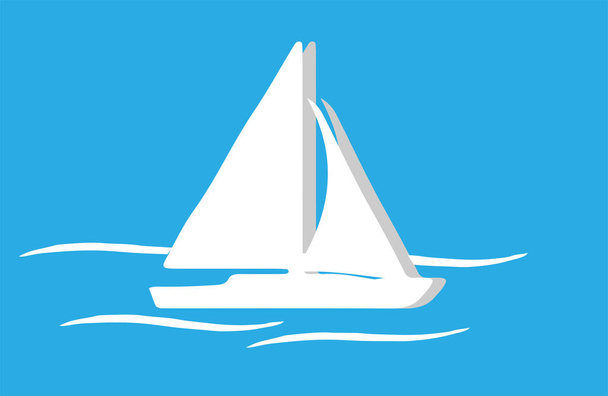 zeilboot pictogram geïsoleerd op de achtergrond - Vector, afbeelding
