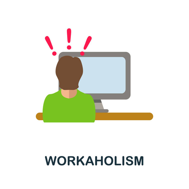 Workaholism icon. Simple illustration from critical thinking collection. Monochrome Workaholism icon for web design, templates and infographics. - Vector, Image