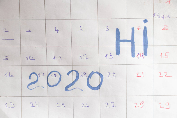 házi készítésű naptár a 2020-as hónapra, háttérképként - Fotó, kép