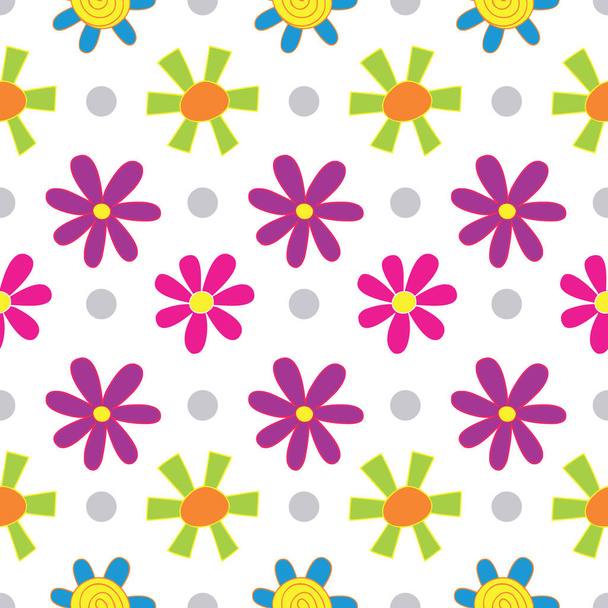 The floral design with polka dots creates a seamless repeat pattern. Perfect for use in craft projects, packaging & product design, decor projects, fabric & textile printing, and more. - Photo, Image