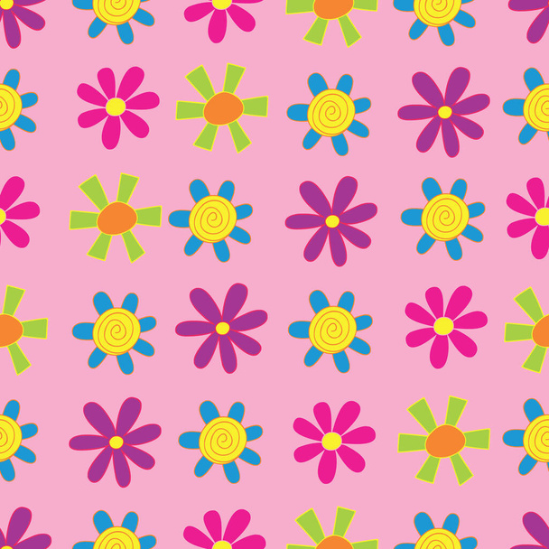Funky pastelově růžové pozadí s diagonálním květinovým designem vytváří bezproblémový opakování vzor. Ideální pro použití v řemeslných projektech, obalech a designu výrobků, dekoračních projektech, textilních a textilních potiscích a další. - Fotografie, Obrázek