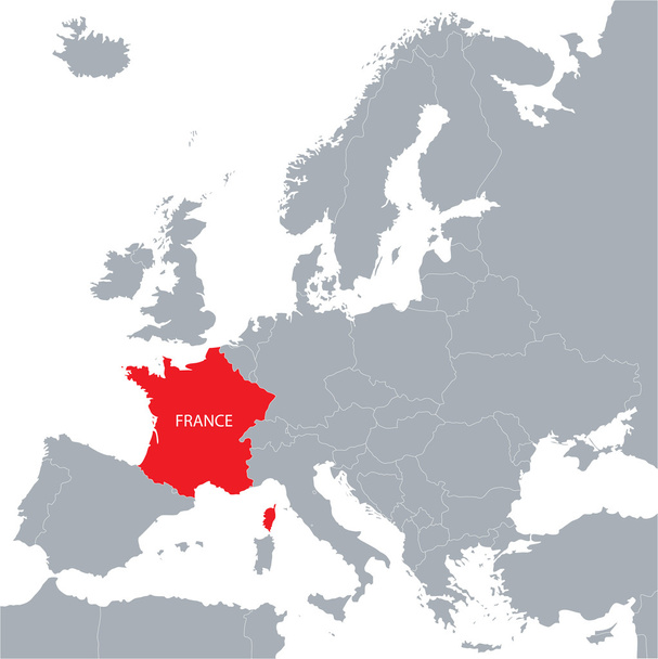 Карта Європейського Союзу із зазначенням Франції - Вектор, зображення