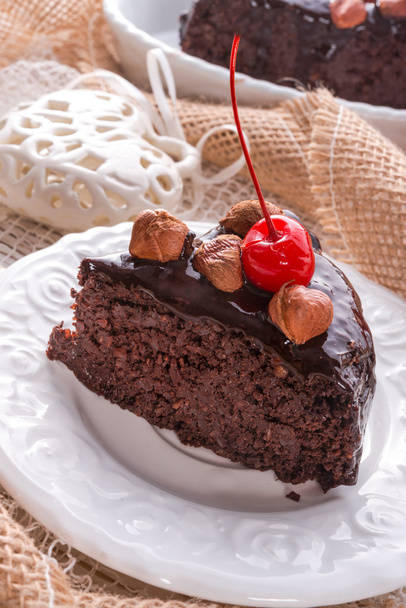 čokoládové ořechový dort - Fotografie, Obrázek