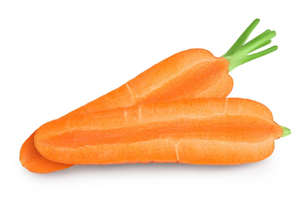 Морковь изолированы на белом фоне с клипсом пути и полной глубиной резкости - Фото, изображение
