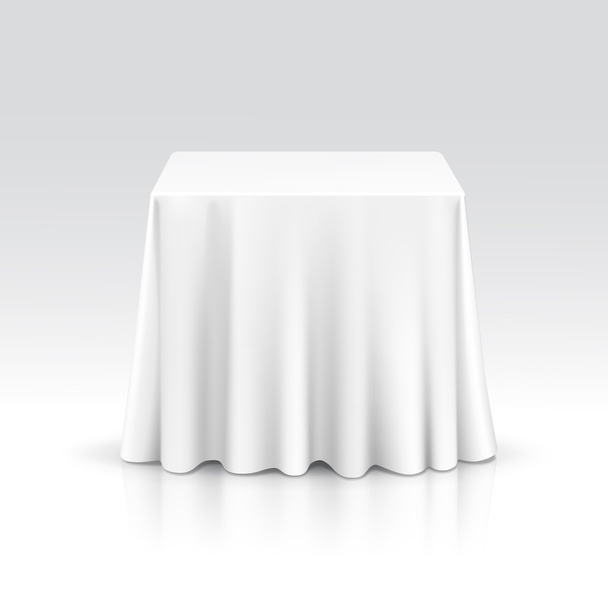 διάνυσμα κενό τετράγωνο τραπέζι με τραπεζομάντιλο - Διάνυσμα, εικόνα