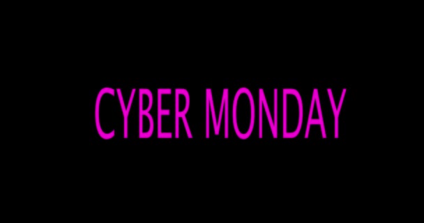 Cyber Monday νέον. Cyber Δευτέρα έννοια πώληση animation - Πλάνα, βίντεο