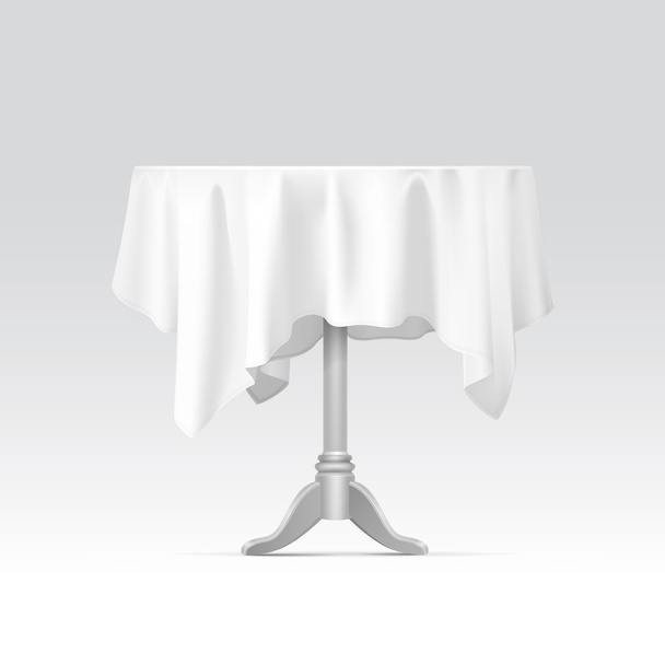 Vector Empty Round Table with Tablecloth - Vector, Image
