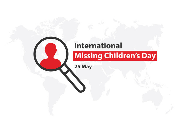 Internationaler Tag der vermissten Kinder. Vergiss mich nicht. Verlorene Kinder. - Vektor, Bild