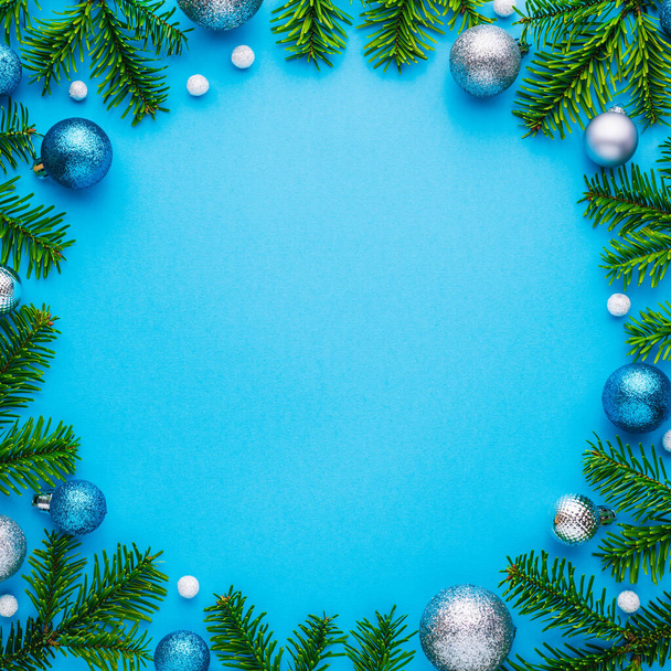 Christmas and New Year background for design and advertising. Top view, copy space for festive text - Photo, Image