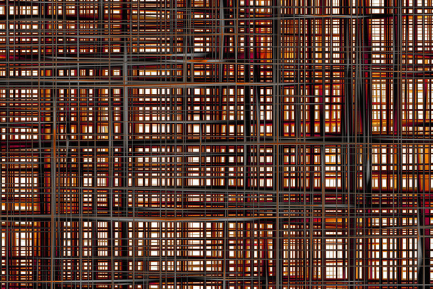Plexo cuadrado marrón abstracto   - Foto, Imagen