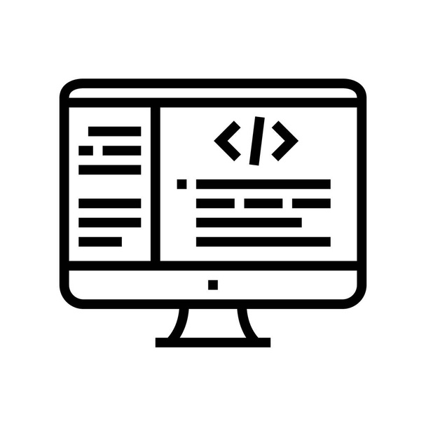 codage code geek ligne icône vectoriel illustration - Vecteur, image