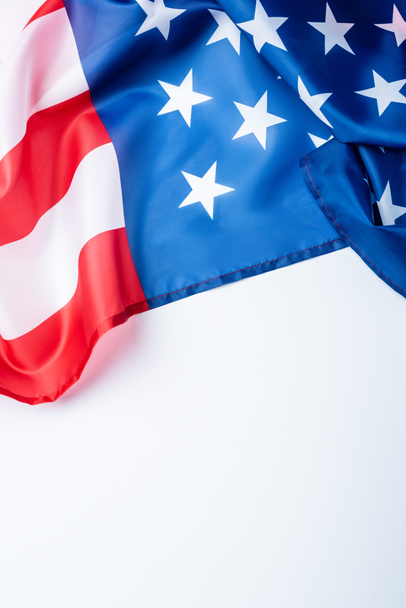 флаг Америки со звездами и полосами, изолированными на белом - Фото, изображение