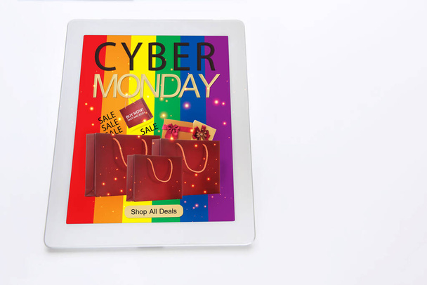 Concepto de compras online de negocios LGBT y idea de promoción de venta de lunes cibernético - Foto, imagen
