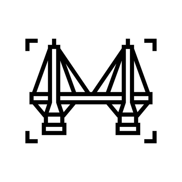 γέφυρα μοντελοποίηση γραμμή εικονίδιο διάνυσμα σύμβολο εικόνα - Διάνυσμα, εικόνα