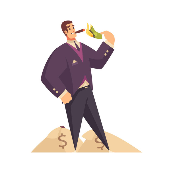 Smoking With Money Composition - Vector, Image