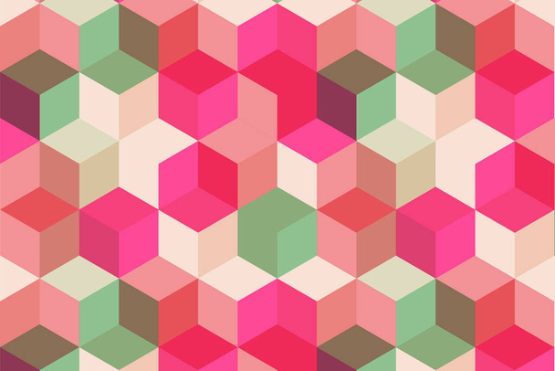 Vector achtergrond gemaakt met veel verschillende gekleurde zeshoeken. Levendige kleuren. Leuk en fris - Vector, afbeelding