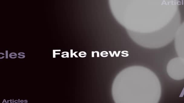 Τονισμένο Fake News τυπογραφία για τα κοινωνικά και ειδησεογραφικά μέσα ή έννοια μάρκετινγκ. 4k πλάνα. Μπορεί να χρησιμοποιηθεί ως επεξηγηματικό για ιστοσελίδες ή άλλους πόρους. - Πλάνα, βίντεο