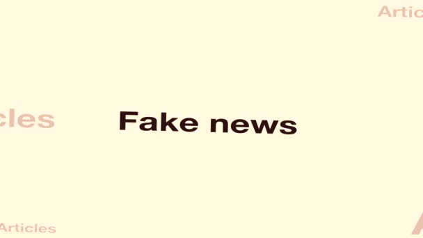 Korostettu Fake News typografia sosiaalisen ja uutismedian tai markkinoinnin konsepti. 4k kuvamateriaalia. Voidaan käyttää havainnollistamaan verkkosivustoja tai muita resursseja. - Materiaali, video