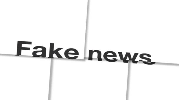 Zvýrazněná typografie Fake News pro sociální a zpravodajská média nebo marketingový koncept. 4k záběry. Lze použít jako ilustrativní pro webové stránky nebo jiné zdroje. - Záběry, video