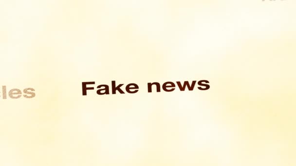 Цікава типографія Fake News для соціальних та медіа або маркетингових концепцій. 4k кадрів. Можна використовувати як ілюстрацію для веб-сайтів або інших ресурсів.. - Кадри, відео