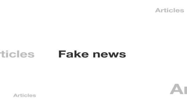 Цікава типографія Fake News для соціальних та медіа або маркетингових концепцій. 4k кадрів. Можна використовувати як ілюстрацію для веб-сайтів або інших ресурсів.. - Кадри, відео