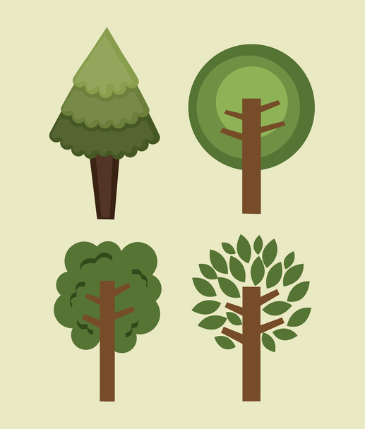 természet Erdőszerkezet kialakítása - Vektor, kép