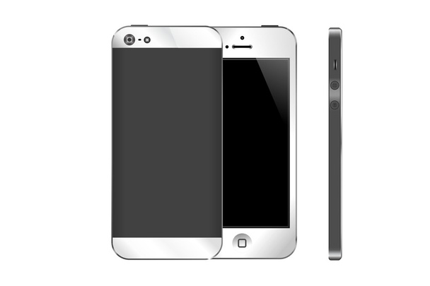 Сучасний чорний смартфон схожий на iphone
 - Вектор, зображення