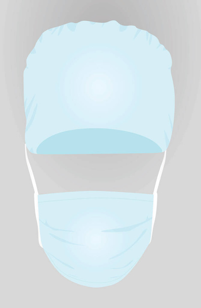Хирургическая маска и шляпа. вектор - Вектор,изображение