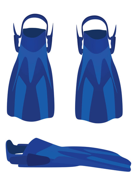 Blue swimming fins. vector illustration - Vector, Image