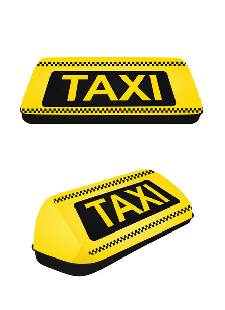 Taxi sign. front and side view. vector - Вектор, зображення